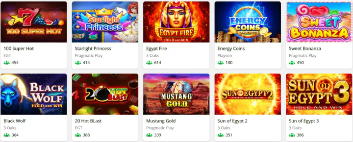 Catalogue de jeux de casino en ligne Slot7 Casino