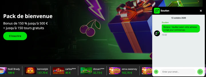 Service client et support en ligne 24/7 Slot7 Casino