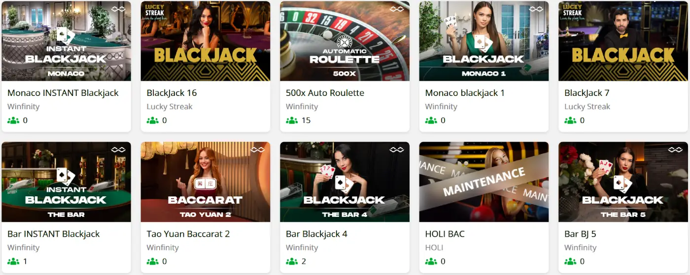 Slot7 Casino section live casino