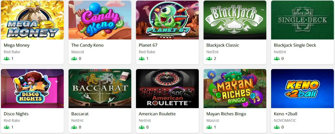 Slot7 Casino jeux de table